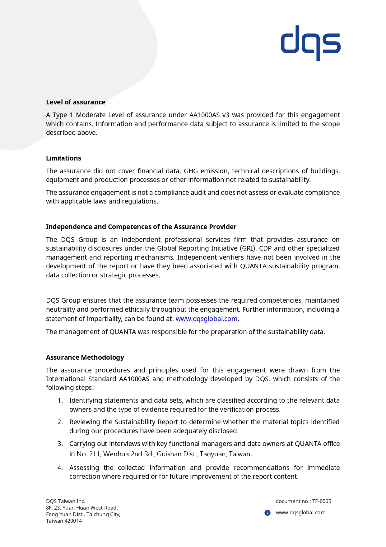 Independent Assurance Statement p.2