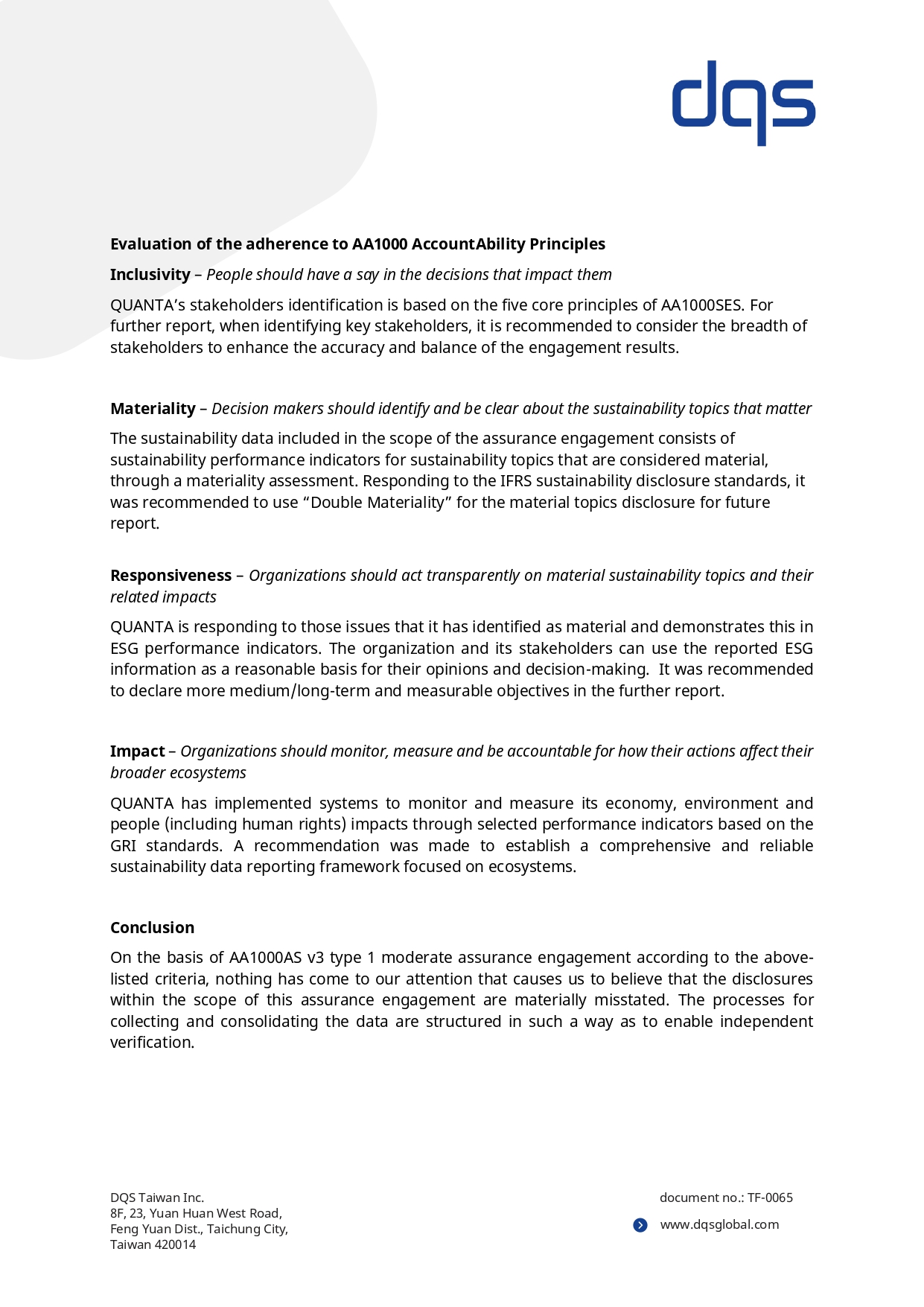 Independent Assurance Statement p.3